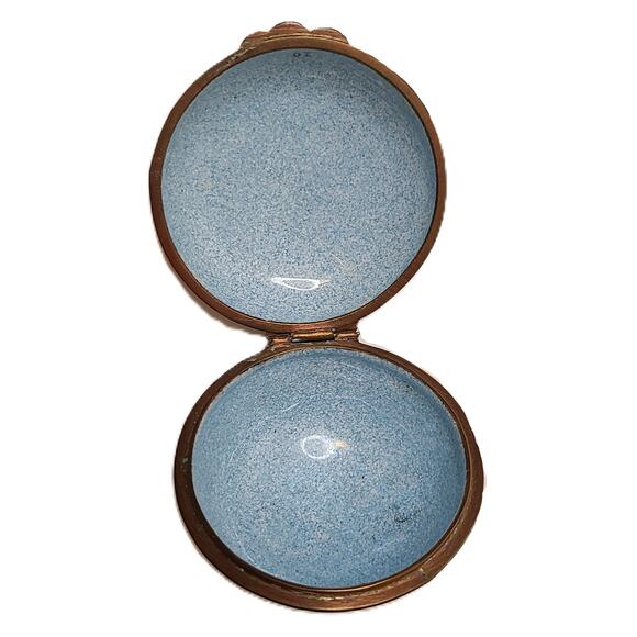 Chinemel Bill Yee Handpainted Porcelain Enamel on Copper Trinket Box Quail - Picture 5 of 8